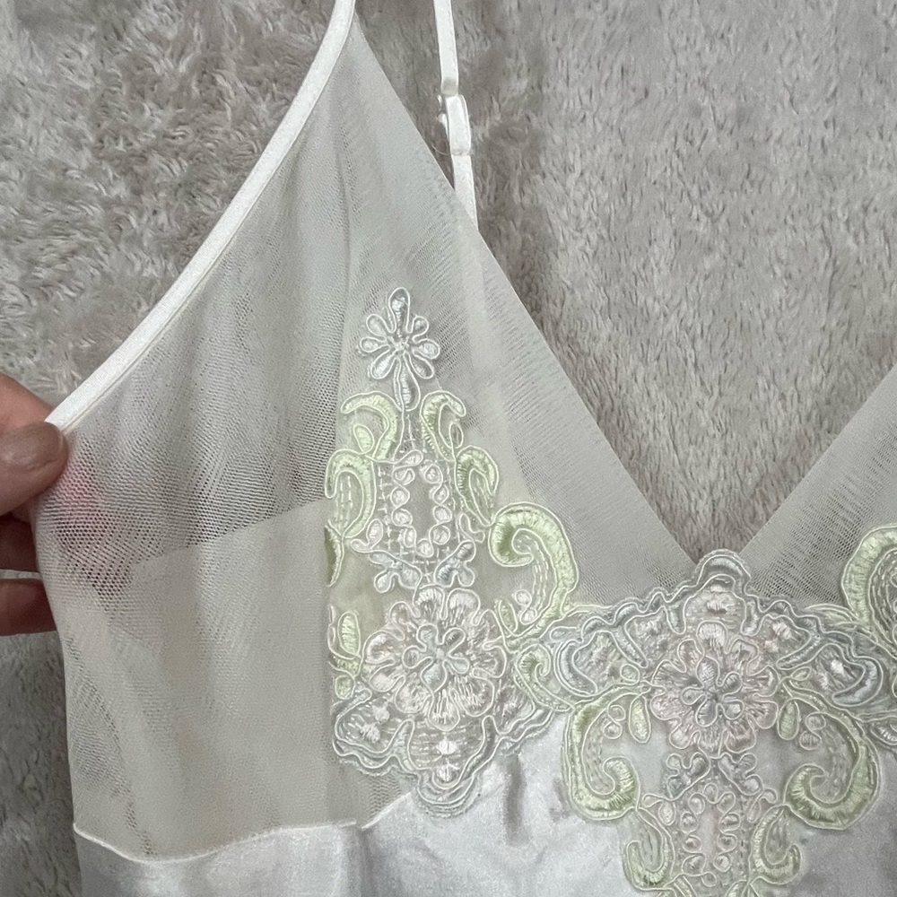 Bridal Delicates Lace Bodice Ivory Satin Maxi NightGown & Robe Sz M Honeymoon - Picture 5 of 16